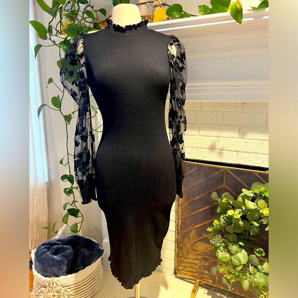 Black Midi Sweater Dress